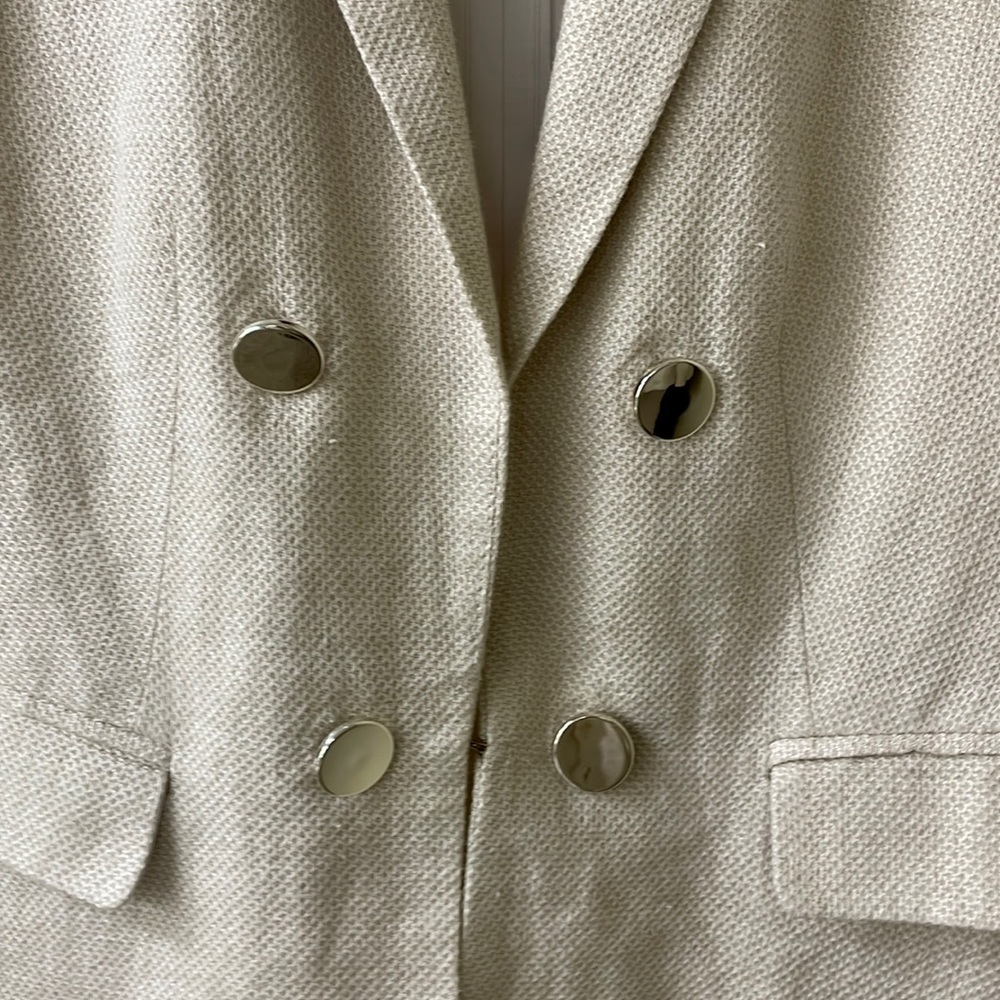 Beige cotton/linen blend summer blazer sz S
